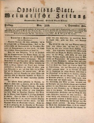 Oppositions-Blatt oder Weimarische Zeitung Freitag 1. September 1820