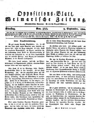 Oppositions-Blatt oder Weimarische Zeitung Dienstag 3. Oktober 1820