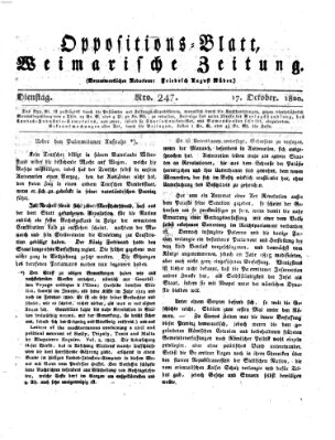 Oppositions-Blatt oder Weimarische Zeitung Dienstag 17. Oktober 1820