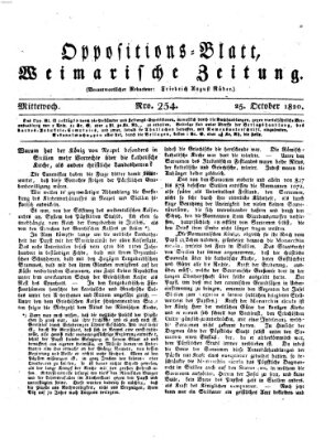 Oppositions-Blatt oder Weimarische Zeitung Mittwoch 25. Oktober 1820