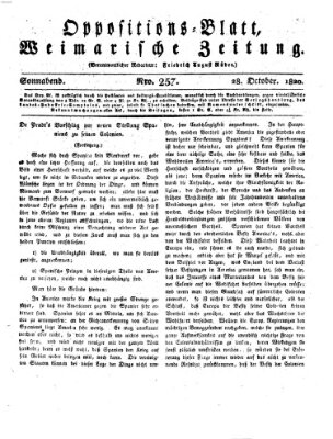 Oppositions-Blatt oder Weimarische Zeitung Samstag 28. Oktober 1820