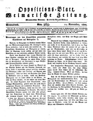 Oppositions-Blatt oder Weimarische Zeitung Samstag 11. November 1820