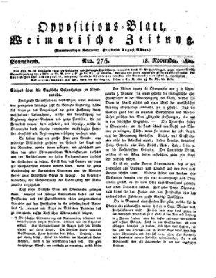 Oppositions-Blatt oder Weimarische Zeitung Samstag 18. November 1820