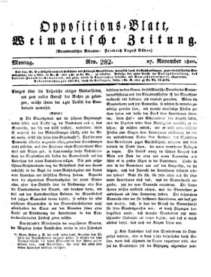 Oppositions-Blatt oder Weimarische Zeitung Montag 27. November 1820