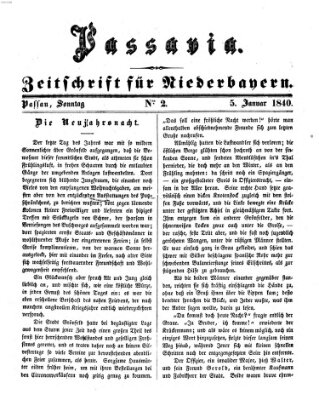 Passavia (Donau-Zeitung) Sonntag 5. Januar 1840