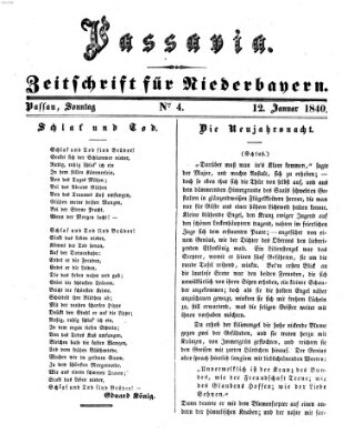 Passavia (Donau-Zeitung) Sonntag 12. Januar 1840