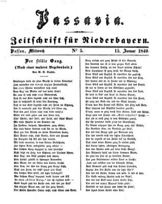 Passavia (Donau-Zeitung) Mittwoch 15. Januar 1840