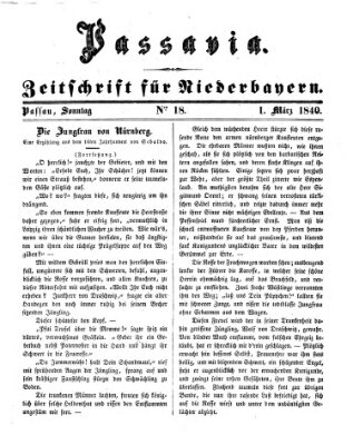 Passavia (Donau-Zeitung) Sonntag 1. März 1840