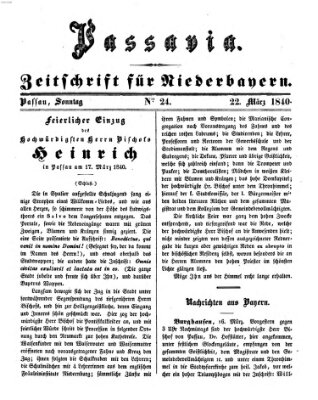 Passavia (Donau-Zeitung) Sonntag 22. März 1840