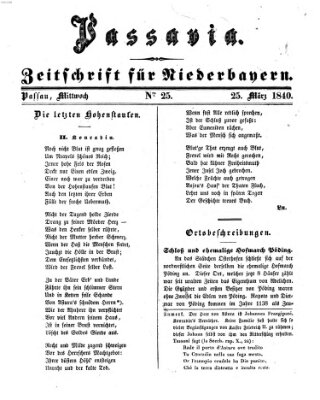 Passavia (Donau-Zeitung) Mittwoch 25. März 1840