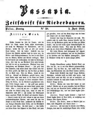 Passavia (Donau-Zeitung) Sonntag 5. April 1840