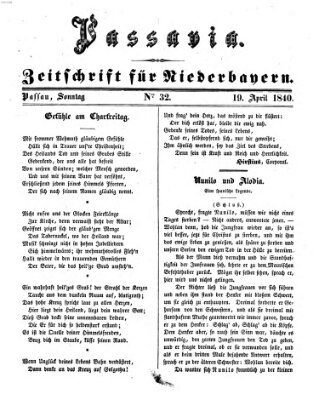 Passavia (Donau-Zeitung) Sonntag 19. April 1840