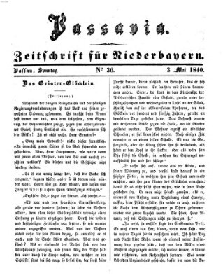 Passavia (Donau-Zeitung) Sonntag 3. Mai 1840