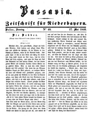 Passavia (Donau-Zeitung) Sonntag 17. Mai 1840