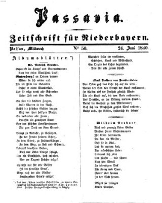 Passavia (Donau-Zeitung) Mittwoch 24. Juni 1840