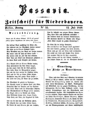 Passavia (Donau-Zeitung) Sonntag 12. Juli 1840