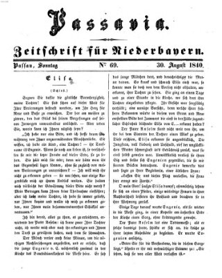 Passavia (Donau-Zeitung) Sonntag 30. August 1840