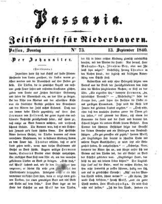 Passavia (Donau-Zeitung) Sonntag 13. September 1840