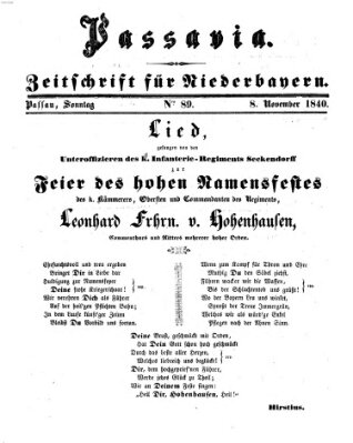 Passavia (Donau-Zeitung) Sonntag 8. November 1840