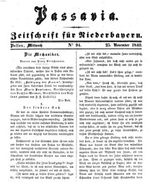 Passavia (Donau-Zeitung) Mittwoch 25. November 1840