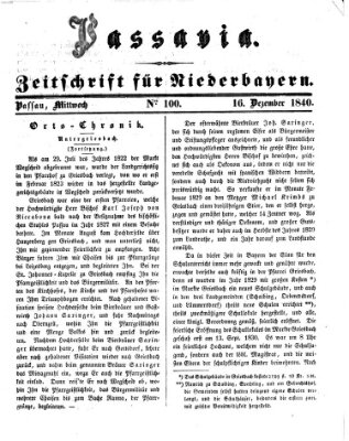 Passavia (Donau-Zeitung) Mittwoch 16. Dezember 1840