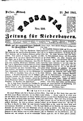 Passavia (Donau-Zeitung) Mittwoch 21. Juli 1841