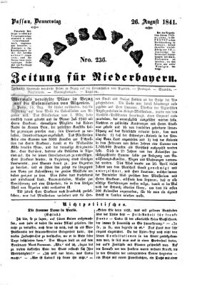 Passavia (Donau-Zeitung) Donnerstag 26. August 1841