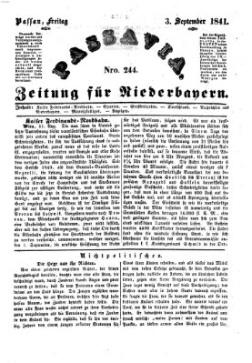 Passavia (Donau-Zeitung) Freitag 3. September 1841