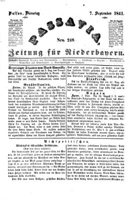 Passavia (Donau-Zeitung) Dienstag 7. September 1841