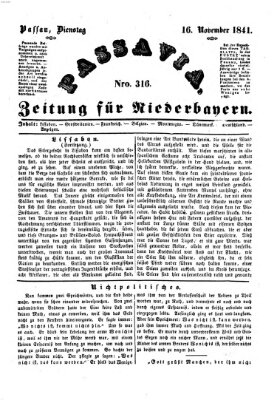 Passavia (Donau-Zeitung) Dienstag 16. November 1841