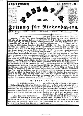 Passavia (Donau-Zeitung) Donnerstag 18. November 1841