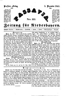 Passavia (Donau-Zeitung) Freitag 3. Dezember 1841