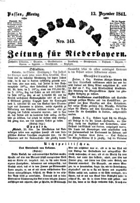 Passavia (Donau-Zeitung) Montag 13. Dezember 1841