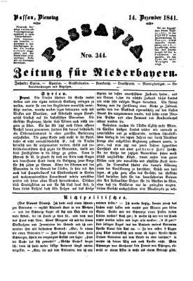 Passavia (Donau-Zeitung) Dienstag 14. Dezember 1841