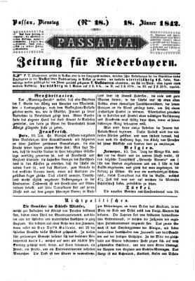 Passavia (Donau-Zeitung) Dienstag 18. Januar 1842