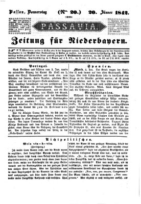 Passavia (Donau-Zeitung) Donnerstag 20. Januar 1842