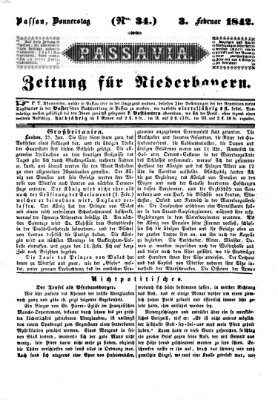 Passavia (Donau-Zeitung) Donnerstag 3. Februar 1842