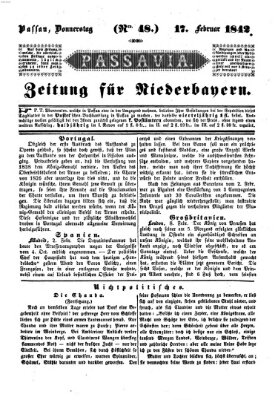 Passavia (Donau-Zeitung) Donnerstag 17. Februar 1842