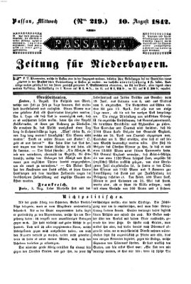 Passavia (Donau-Zeitung) Mittwoch 10. August 1842