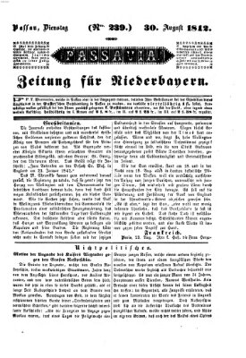 Passavia (Donau-Zeitung) Dienstag 30. August 1842