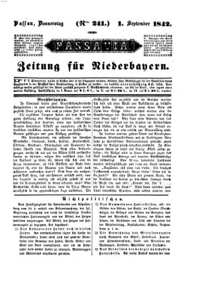 Passavia (Donau-Zeitung) Donnerstag 1. September 1842