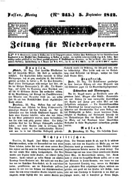 Passavia (Donau-Zeitung) Montag 5. September 1842