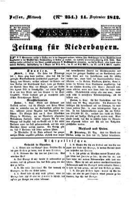 Passavia (Donau-Zeitung) Mittwoch 14. September 1842