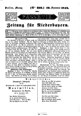 Passavia (Donau-Zeitung) Montag 19. September 1842