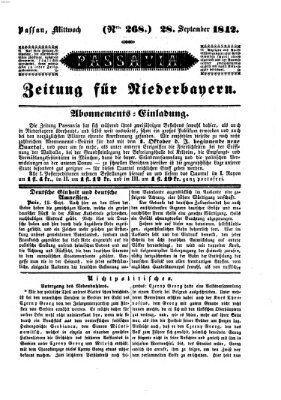 Passavia (Donau-Zeitung) Mittwoch 28. September 1842