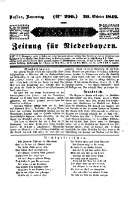 Passavia (Donau-Zeitung) Donnerstag 20. Oktober 1842