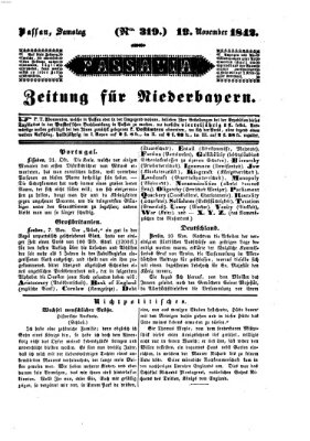 Passavia (Donau-Zeitung) Samstag 19. November 1842