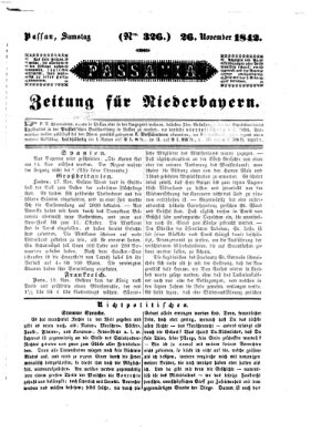 Passavia (Donau-Zeitung) Samstag 26. November 1842