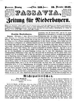 Passavia (Donau-Zeitung) Dienstag 13. Dezember 1842