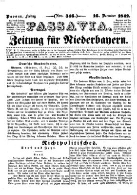 Passavia (Donau-Zeitung) Freitag 16. Dezember 1842